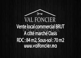 Vente local commercial brut 154m2 Oasis, Casablanca